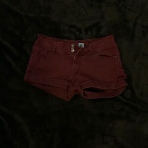 Maroon Jean shorts